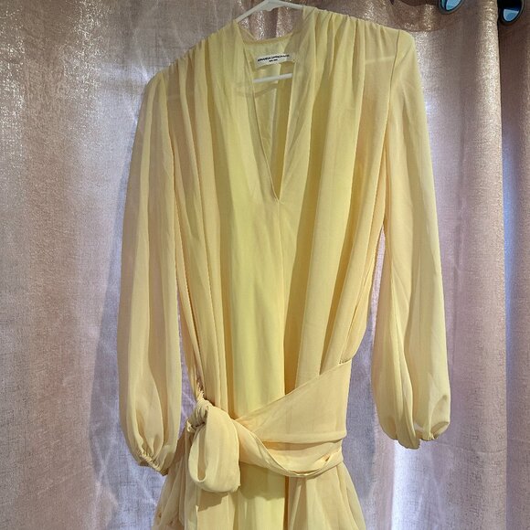 Amanda Uprichard Buttercream Yellow Silk Dress - Size Small - Picture 1 of 3